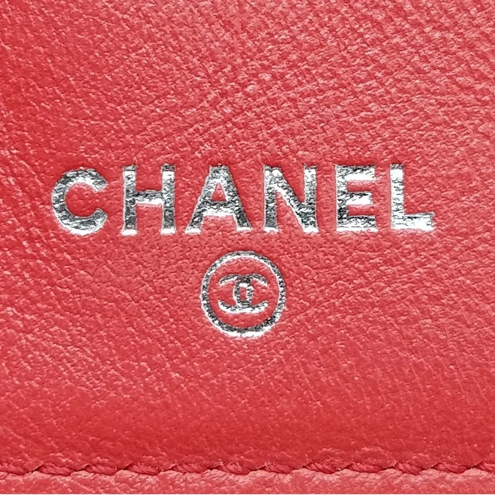 Channel Red Long Wallet